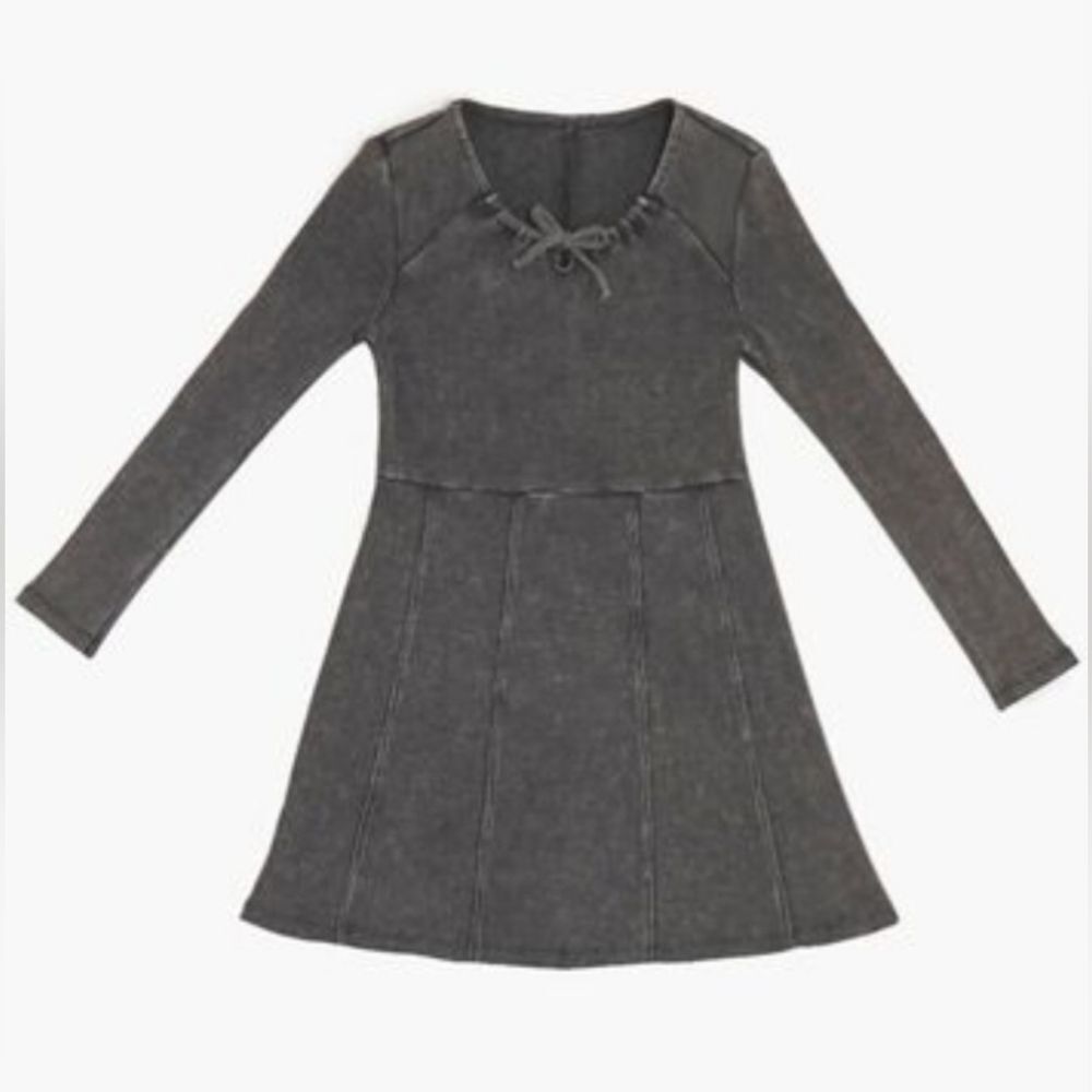 Forever 21 kids Acid Wash long sleeve Dress 9/10 *